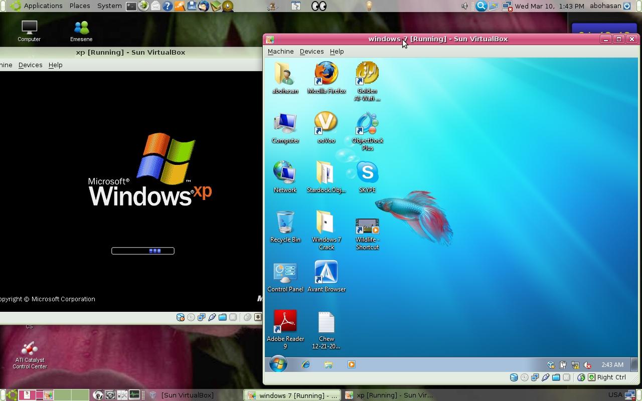 تشغيل xp , windows-7  من داخل لينوكس